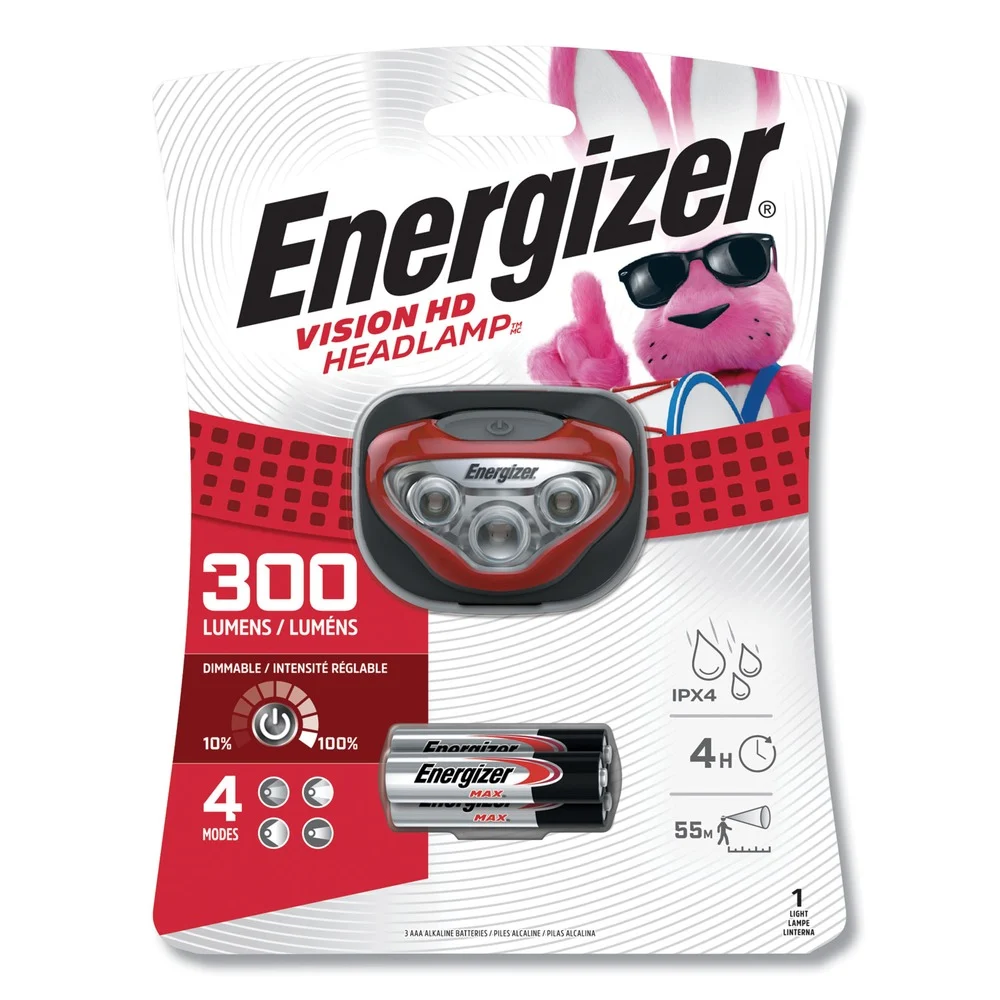 Energizer LED Headlight with 3 AAA Batteries Included - Red