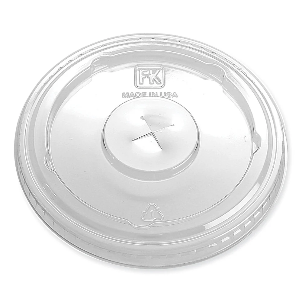 Fabri-Kal Greenware X-Slot Plastic Cold Drink Lids, Fits 12 oz to 20 oz Cold Cup - Clear (1000/Carton)