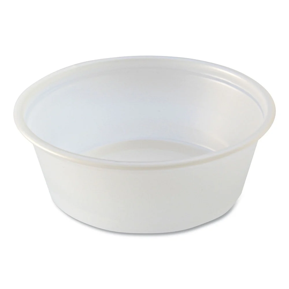 Fabri-Kal 1.5 oz. Squat Plastic Portion Cups - Translucent (10/Carton)