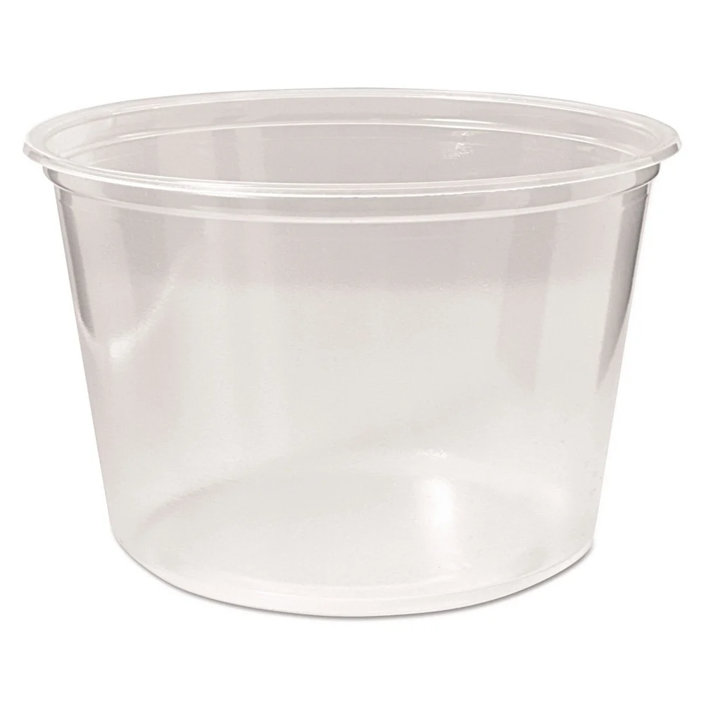 Fabri-Kal 000000000009505102 4.6 in. Diameter x 3 in. h 16 oz Microwavable Plastic Deli Containers - Clear (500/Carton)