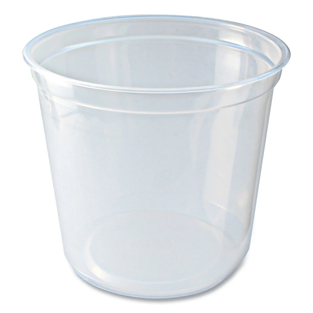 Fabri-Kal 000000000009505103 4.6 in. x 4.1 in. 24 oz. Microwavable Plastic Deli Containers - Clear (500/Carton)