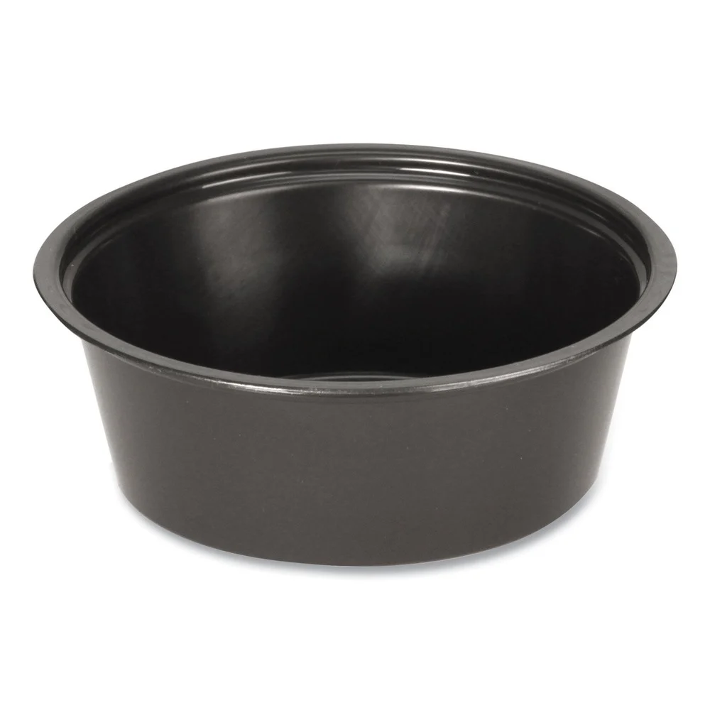 Fabri-Kal 1.5 oz Plastic Portion Cups - Black (2500/Carton)