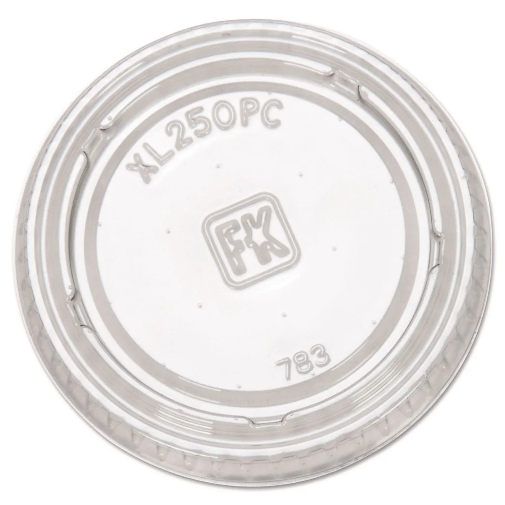 Fabri-Kal 000000000009505083 Plastic Portion Cup Lids, Fits 1.5 oz to 2.5 oz Portion Cups - Clear (125/Sleeve, 20 Sleeves/Carton)