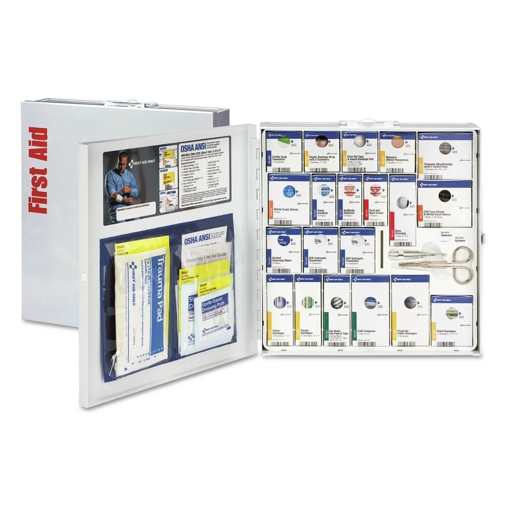 First Aid Only SmartCompliance No Medication Metal Case General Business First Aid Station for 50 People (202-Pieces/Kit)