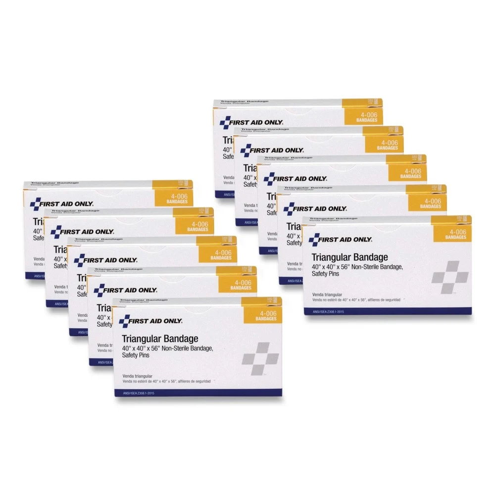 First Aid Only 40 in. x 40 in. x 56 in. First-Aid Refill Sling/Tourniquet Triangular Bandages (10/Pack)