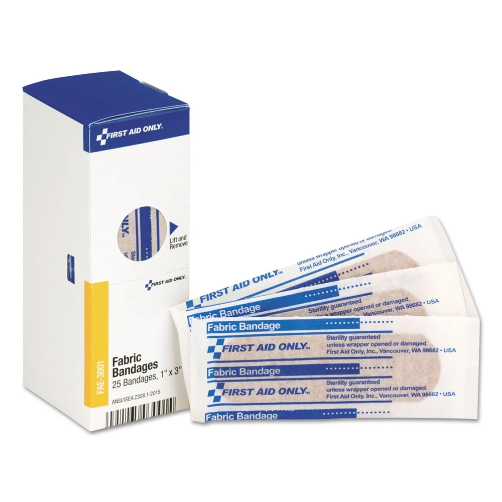 First Aid Only 1 in. x 3 in. SmartCompliance Fabric Bandages (25/Box)