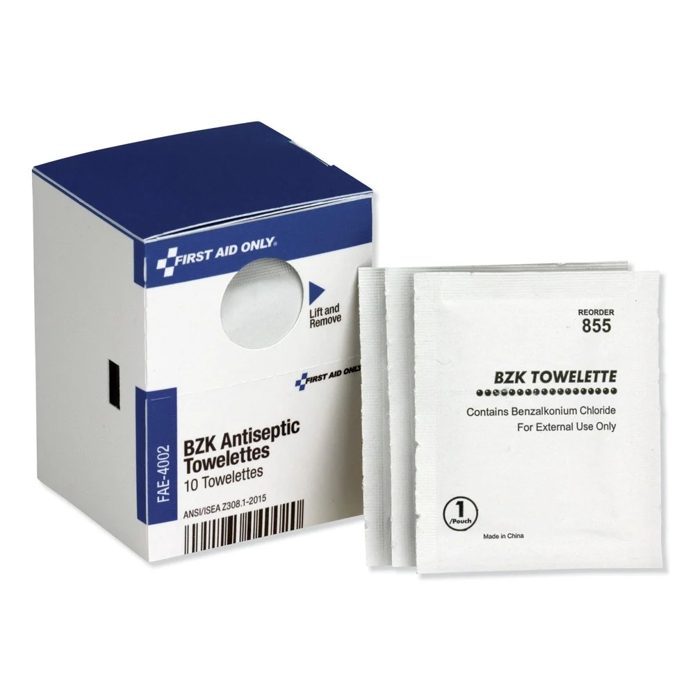 First Aid Only SmartCompliance Antiseptic Cleansing Wipes (10/Box)