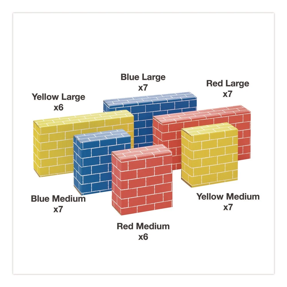Bankers Box 1230801 At Play 32-ECT Corrugated Board Building Block - Assorted Sizes and Colors (40/Pack)