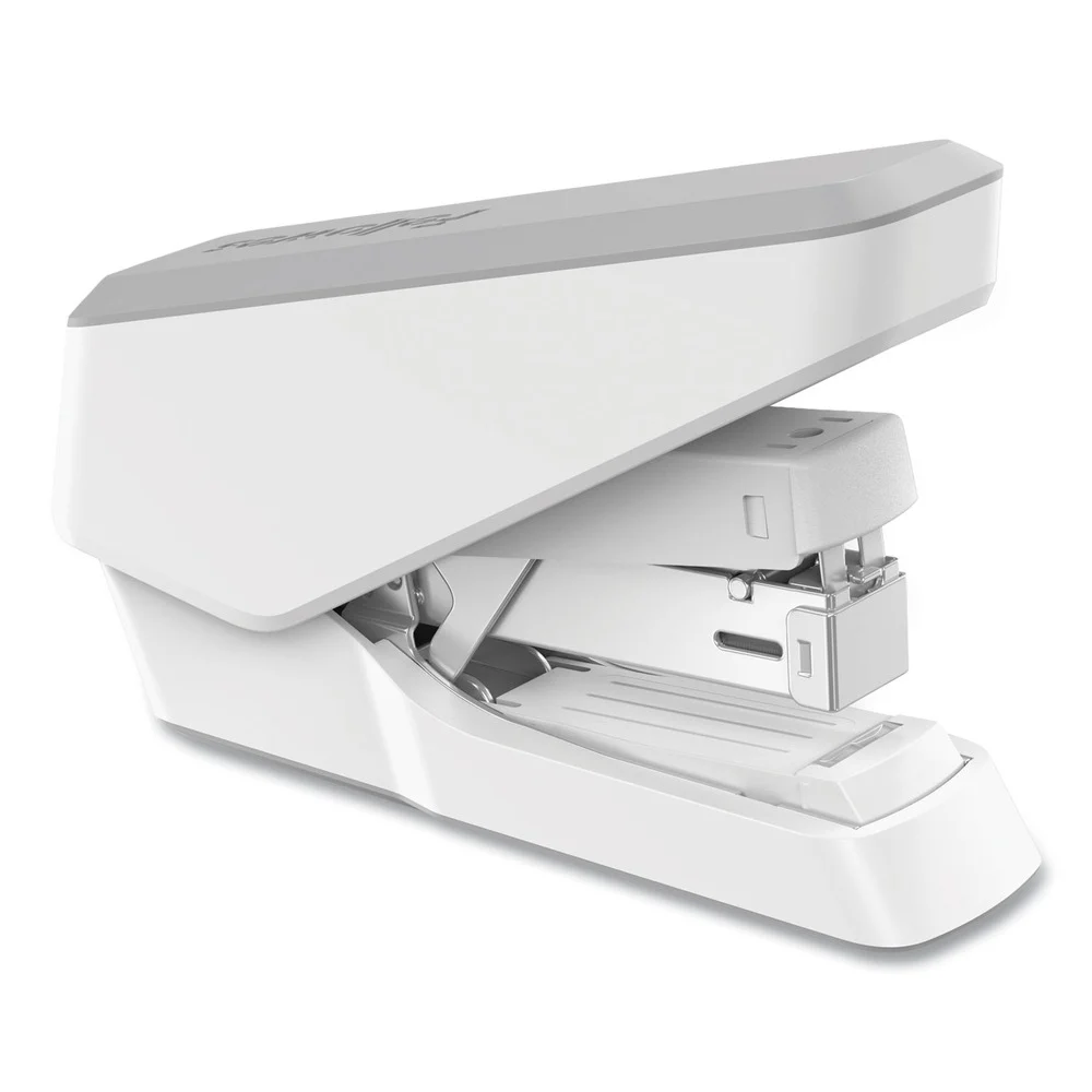 Fellowes Mfg Co. LX860 EasyPress 40-Sheet Capacity Half Strip Stapler with Antimicrobial Protection - Gray/White