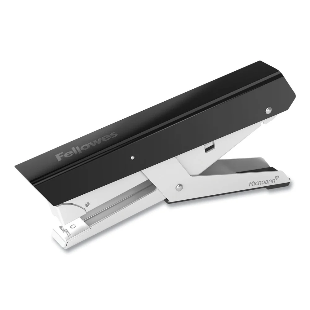 Fellowes Mfg Co. LX890 0.25 in./0.31 in. Staples 40-Sheet Capacity Handheld Plier Stapler with Antimicrobial Protection - Black/White