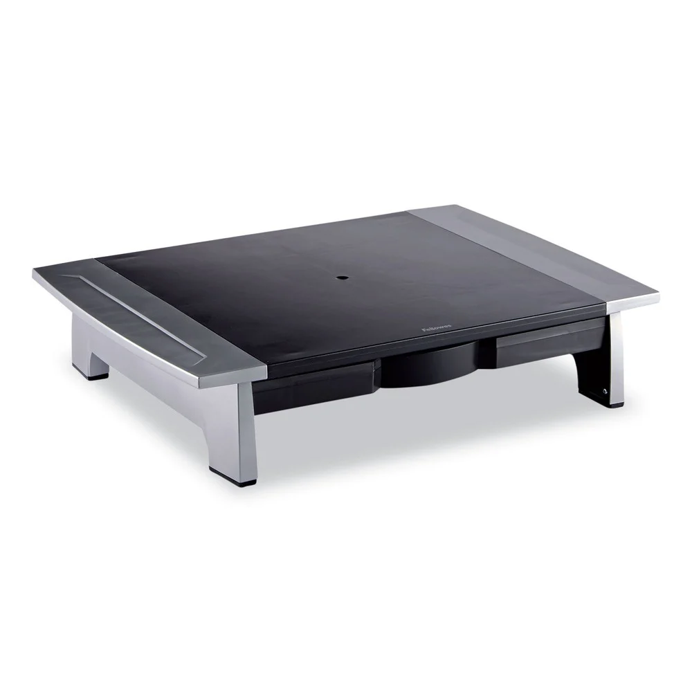 Fellowes Mfg Co. Office Suites Standard Supports 80 lbs. 19.78 in. x 14.06 in. x 4 in. to 6.5 in. Monitor Riser - Black/Silver
