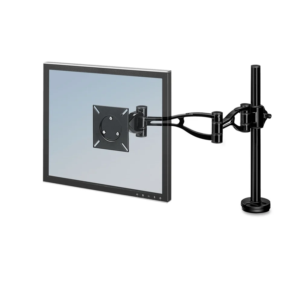 Fellowes Mfg Co. 8041601 Professional Series 360 Degree Rotation 37 Degree Tilt Pan Supports 24 lbs. Depth Adjustable Monitor Arm - Black