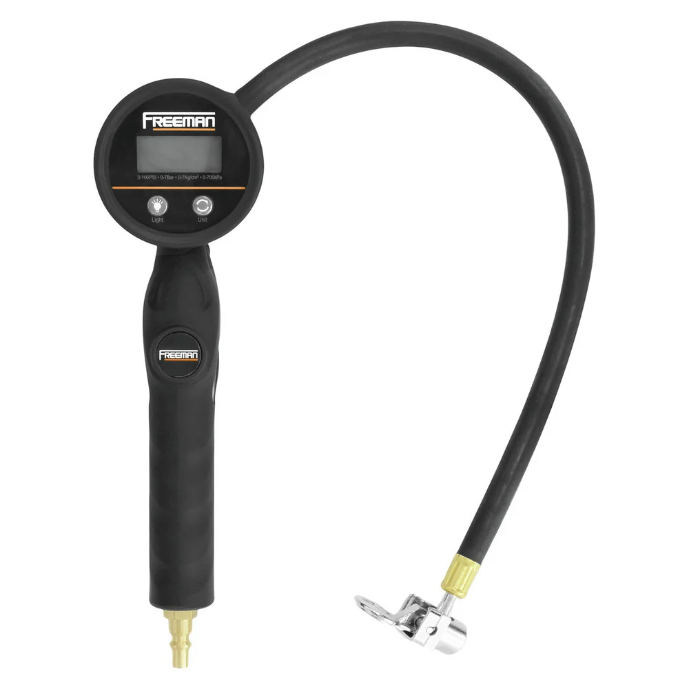 Freeman Digital Tire Inflator with 90 Degree Lock-On Chuck