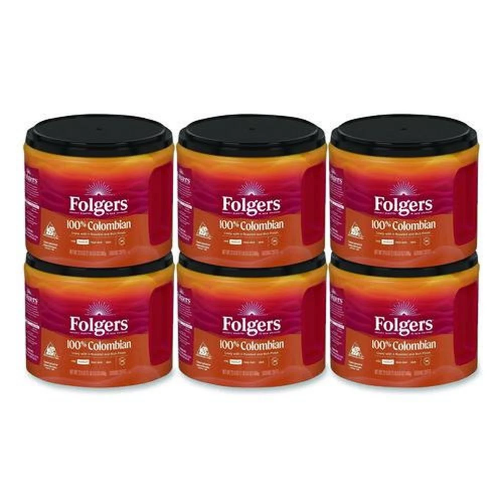 Folgers 22.6 oz. Canister Coffee - Columbian (6/Carton)