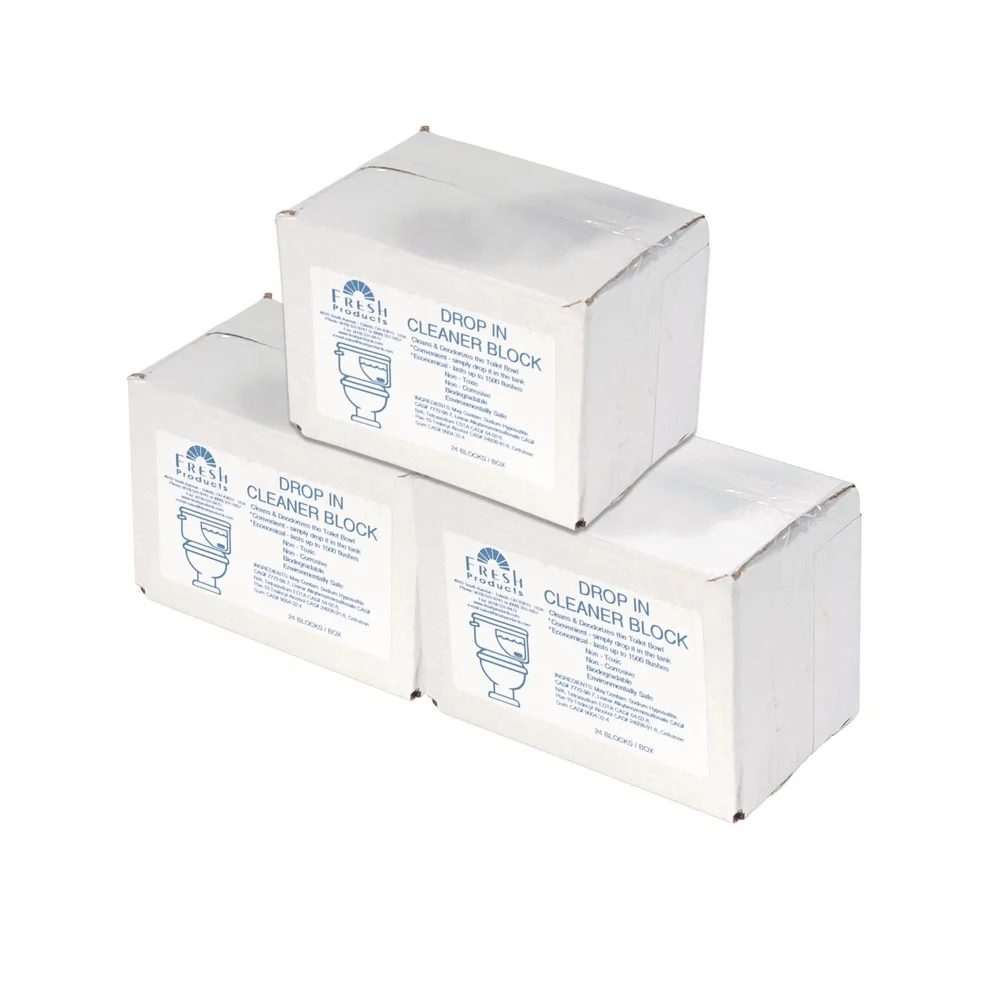 Fresh Products Drop-In Tank Non-Para Cleaner Block - Unscented Blue (72/Carton)