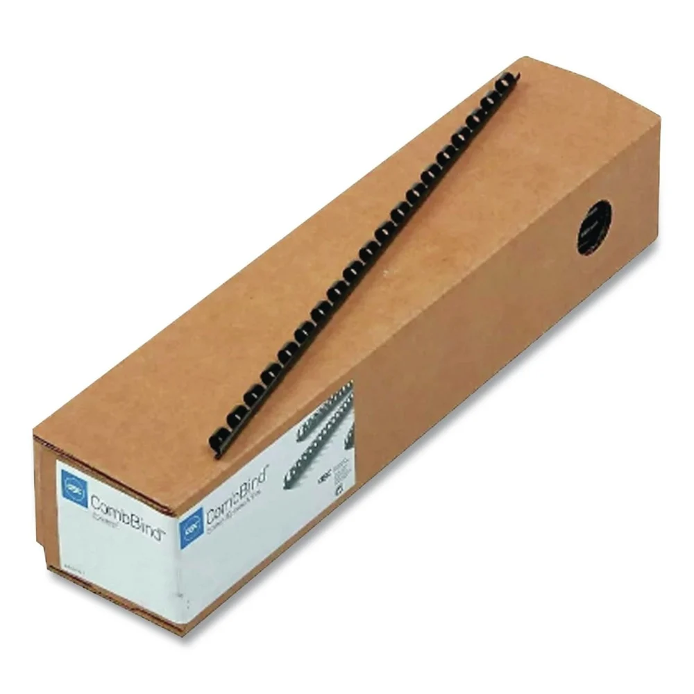 GBC 1/4 in. Diameter 25 Sheet Capacity CombBind Standard Spines - Black (100/Box)