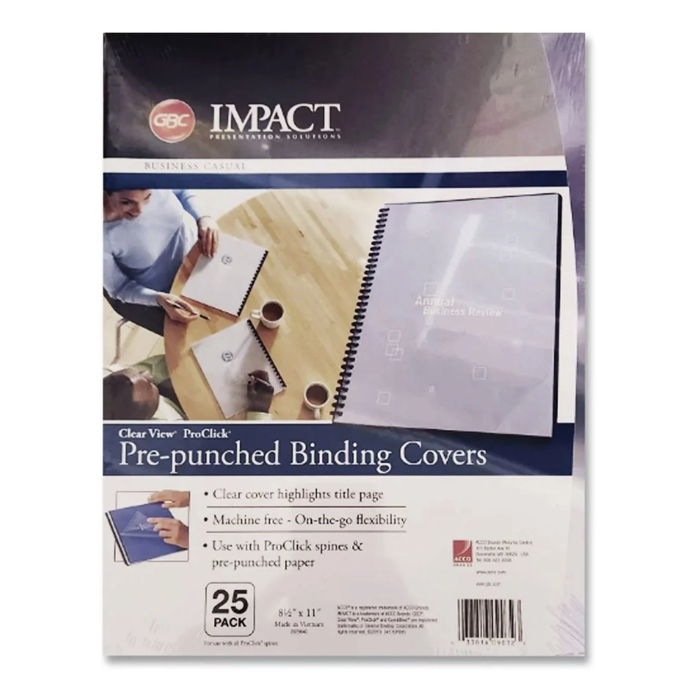 GBC VeloBind 11 in. x 8.5 in. Presentation Covers - Clear (25/Pack)
