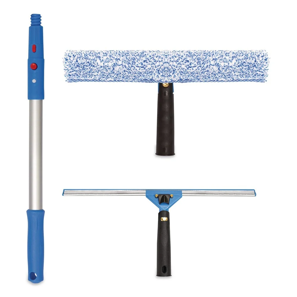 Gritt Commercial 14 in. Wide Blade Pro Window Washing Kit with Squeegee, Washer and 20 in. Pole (1-Kit)