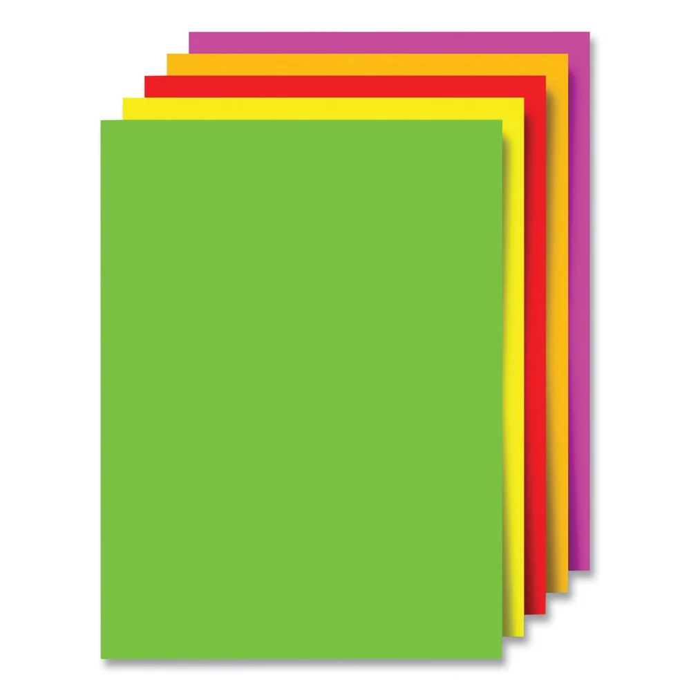 Royal Brites 23500S 11 in. x 14 in. Premium Coated Poster Board - Assorted Neon Colors (5/Pack)