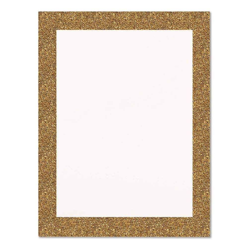 Royal Brites 22 in. x 28 in. Heavyweight Glitter Poster Board - White with Gold Border (25/Pack)