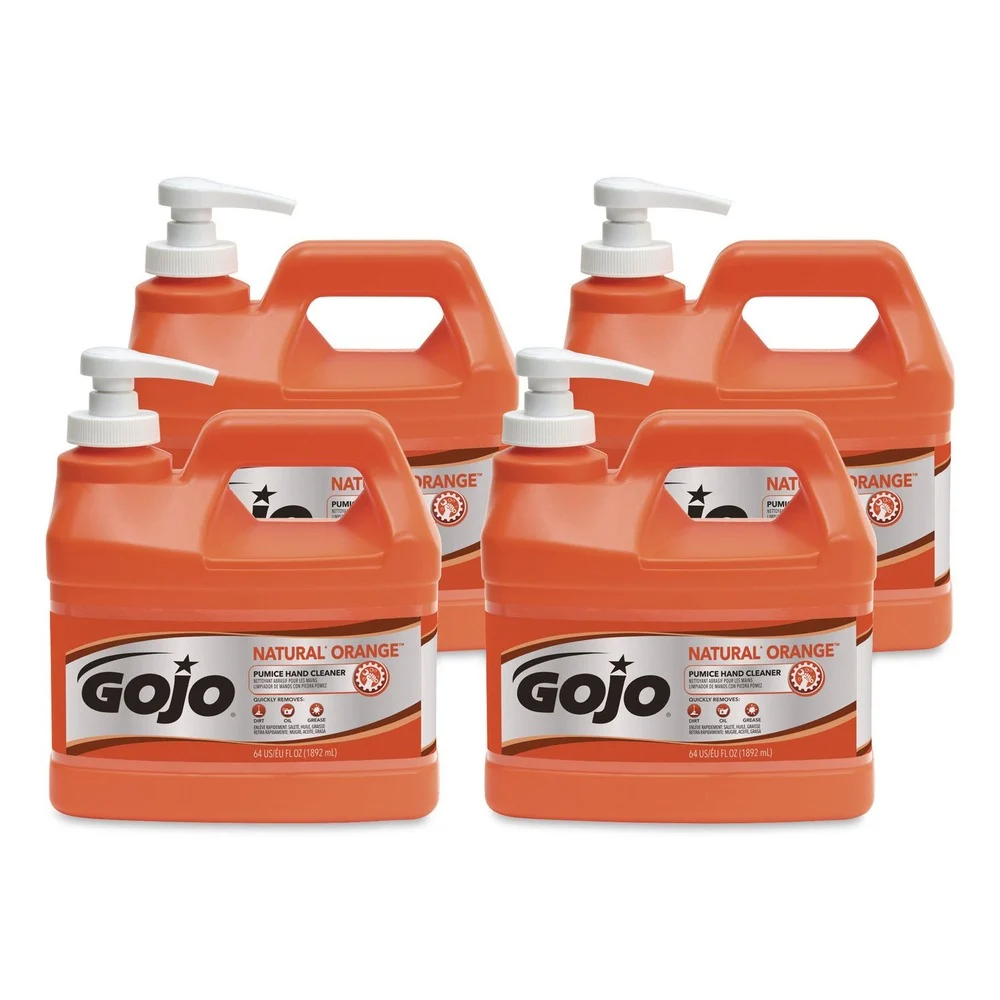 GOJO Industries 0.5 gal. Pump Bottle NATURAL ORANGE Pumice Hand Cleaner - Citrus (4/Carton)