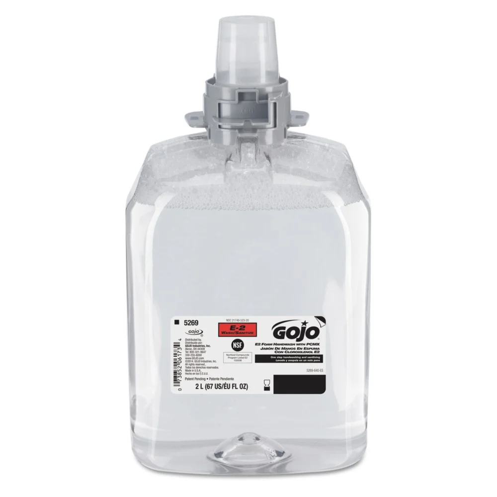 GOJO Industries 2,000 mL E2 Foam Handwash Refill with PCMX for FMX-20 Dispensers - Fragrance-Free (2/Carton)