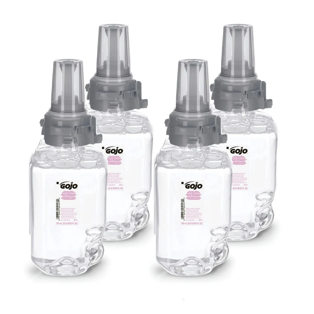 GOJO Industries 700 mL Clear and Mild Foam Handwash Refill for ADX-7 Dispenser - Fragrance-Free (4/Carton)