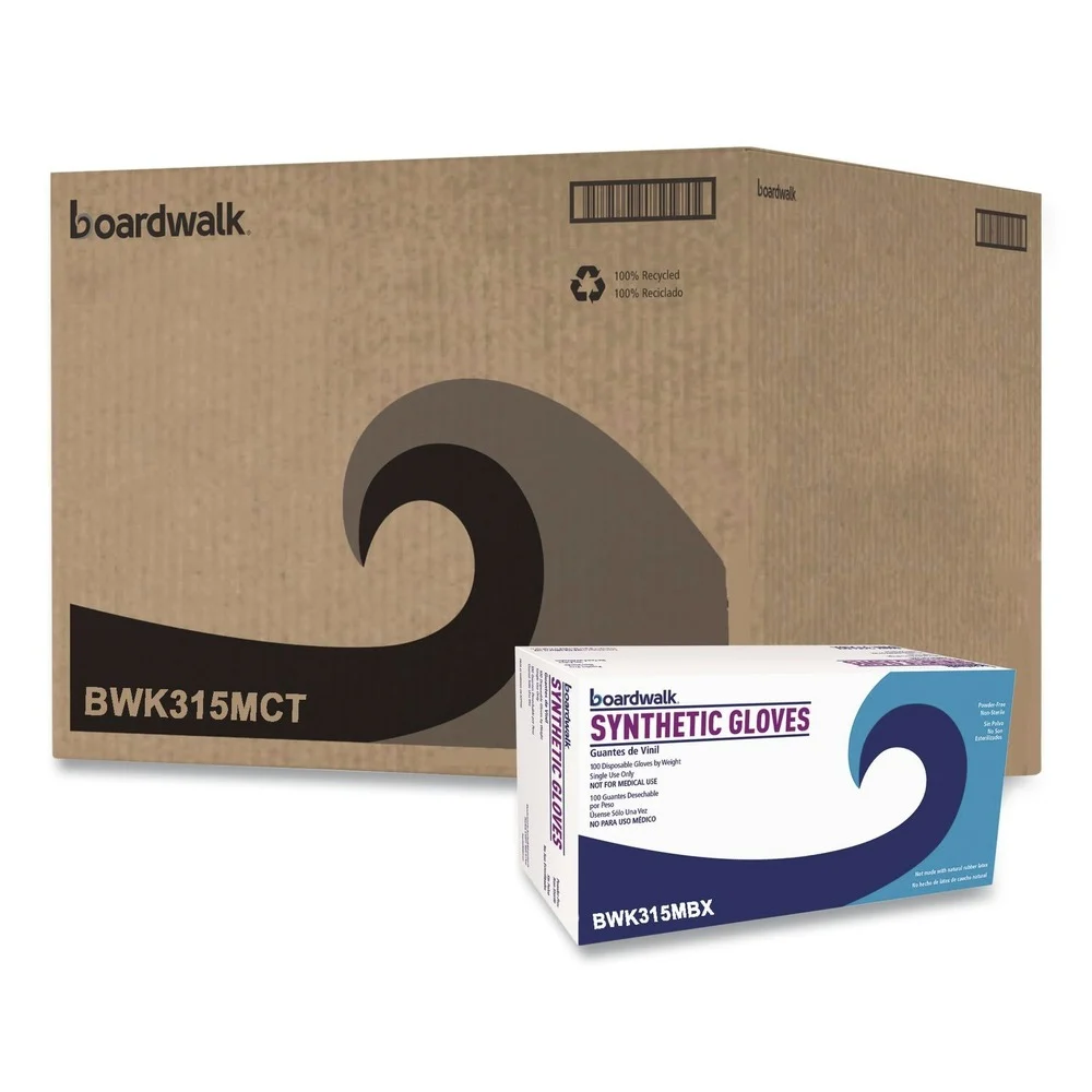 GN1 4 mil Powder-Free Synthetic Vinyl Gloves - Medium/Cream (1000/Carton)