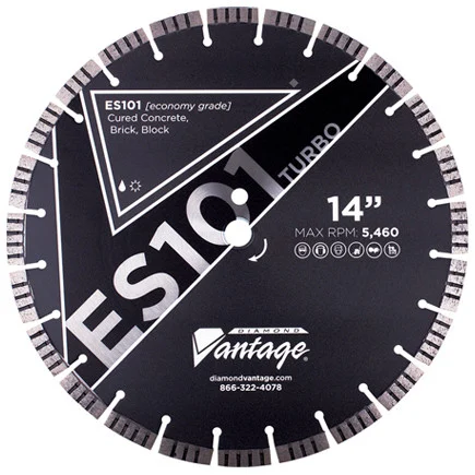 Diamond Vantage ES101 TURBO SERIES 12 x .125 x 1/20mm Conc/Mas, Sintered, Seg Turbo Blade (12mm)