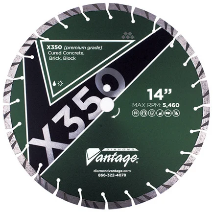 Diamond Vantage X350 SERIES 16 x .140 x 1/20mm Conc/Mas, Premium Grade, Segmented Blade