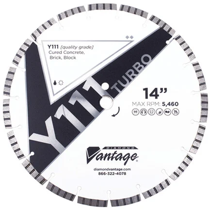 Diamond Vantage Y111 TURBO SERIES 14 x .125 x 1/20mm Conc/Mas, Value Plus Grade, Seg Turbo Blade