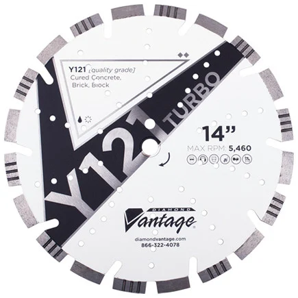 Diamond Vantage Y121 TURBO SERIES 14 x .125 x 1/20mm Conc/Mas, Value Plus Grade, Seg Turbo Blade