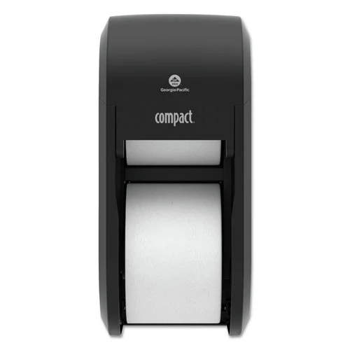Georgia Pacific Professional 14.06 in. x 6.69 in. x 8.19 in. Compact Vertical 2-Roll Coreless Tissue Dispenser - Black (1/Carton)