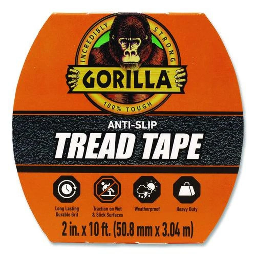 Gorilla Glue 2 in. x 10 ft. 3 in. Core Tread Tape - Black (1-Roll)