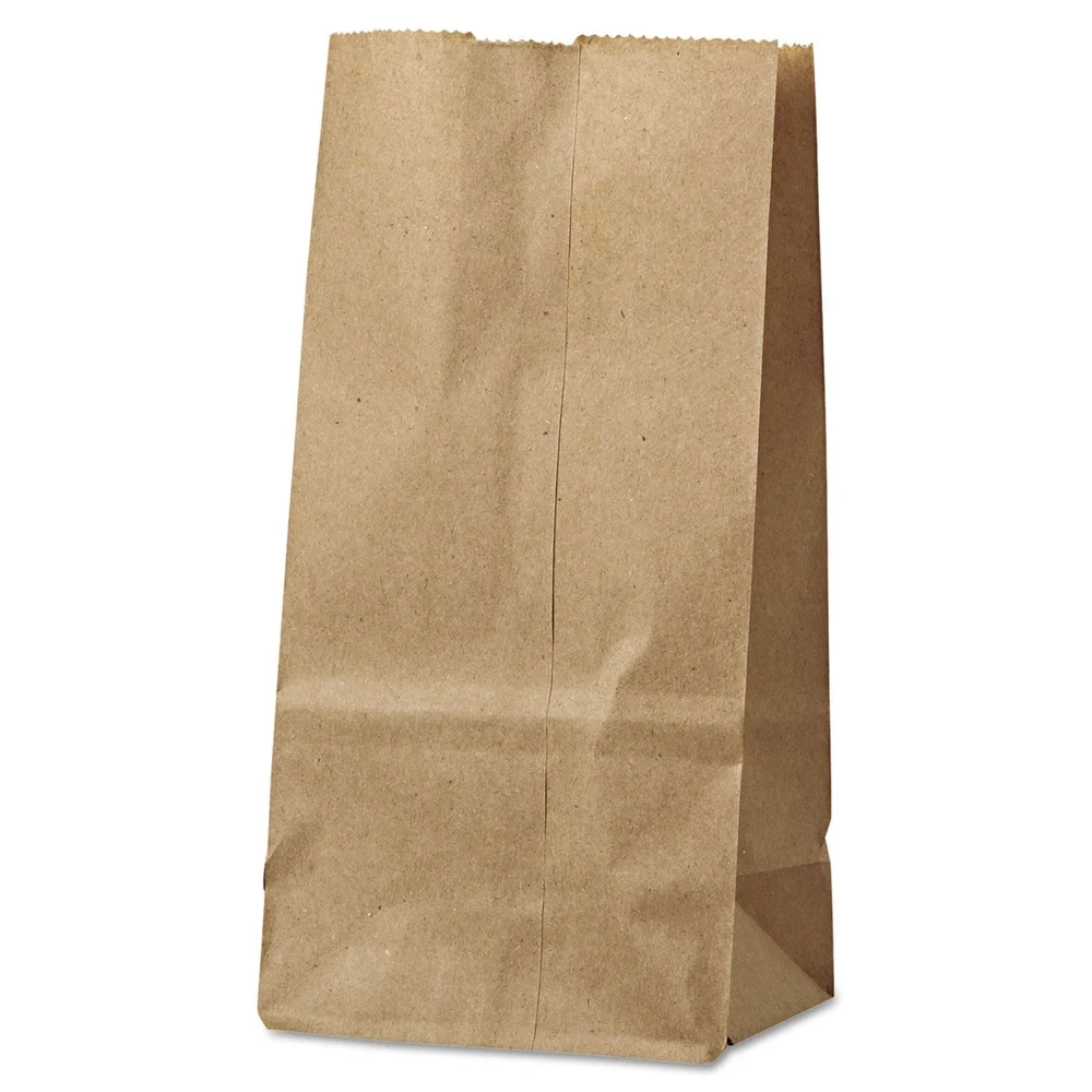 Ross & Wallace Paper Products 100302500PK/BL 4.13 in. x 2.63 in. x 7.88 in. #2 Size Grocery Paper Bags - Kraft (500/Bundle)