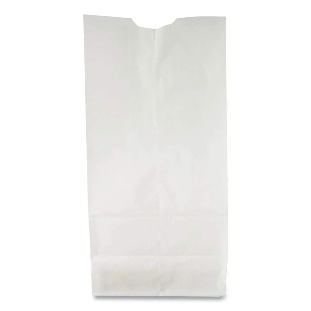 Ross & Wallace Paper Products 120302500PK/BL 4.13 in. x 2.63 in. x 7.88 in. #2 Size Grocery Paper Bags - White (500/Bundle)