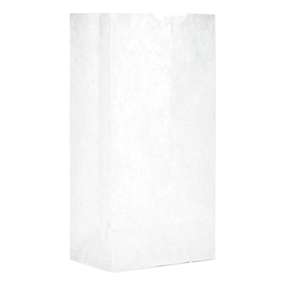 Ross & Wallace Paper Products 120304500PK/BL 5 in. x 3.13 in. x 9.88 in. #4 Size Grocery Paper Bags - White (500/Bundle)
