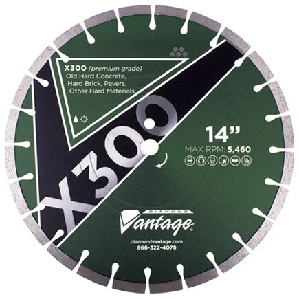 Diamond Vantage X300 SERIES 20 x .140 x 1 inch Hard Material, Premium Grade, Segmented Blade