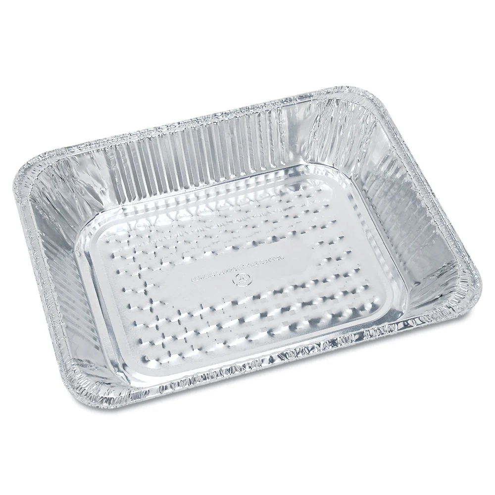 Handi-Foil 205930 4.56 in. x 5.56 in. x 1.63 in. 1 lbs. cap. Aluminum Oblong Container - Silver (1000/Carton)
