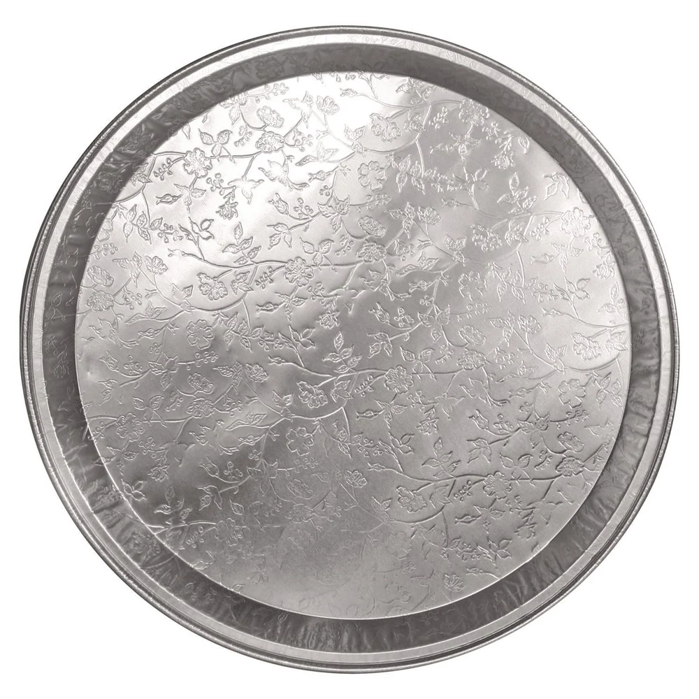 Handi-Foil 12 in. Diameter Aluminum Embossed Tray (25/Carton)