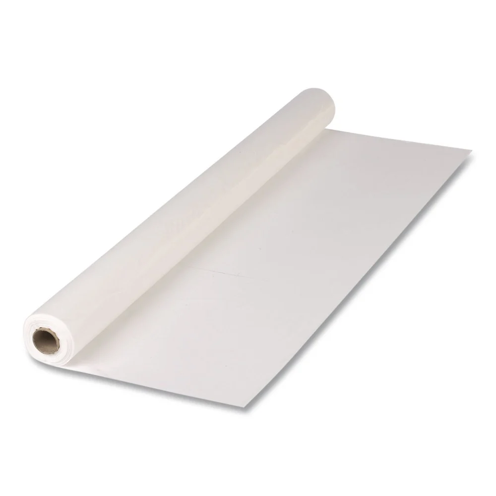 Hoffmaster 113000 40 in. x 100 ft. Plastic Roll Tablecover - White (1-Roll)