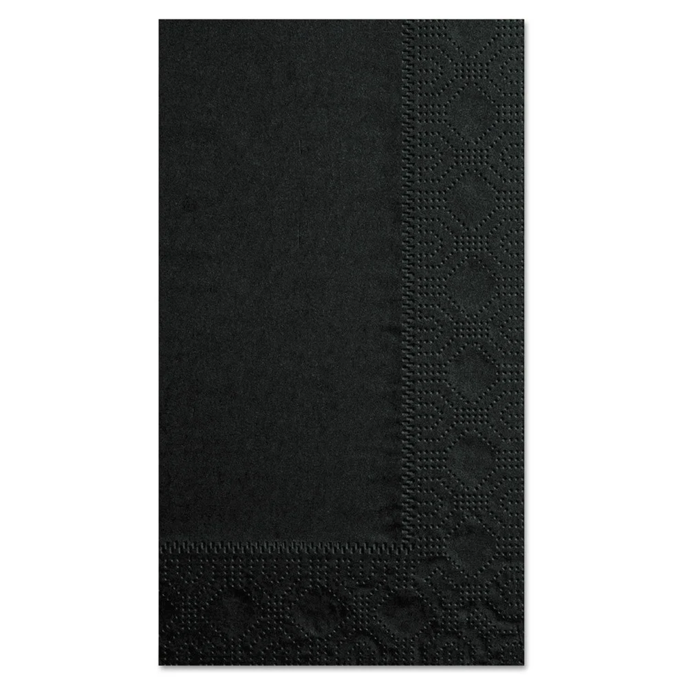 Hoffmaster 15 in. x 17 in. 2-Ply Dinner Napkins - Black (1000/Carton)