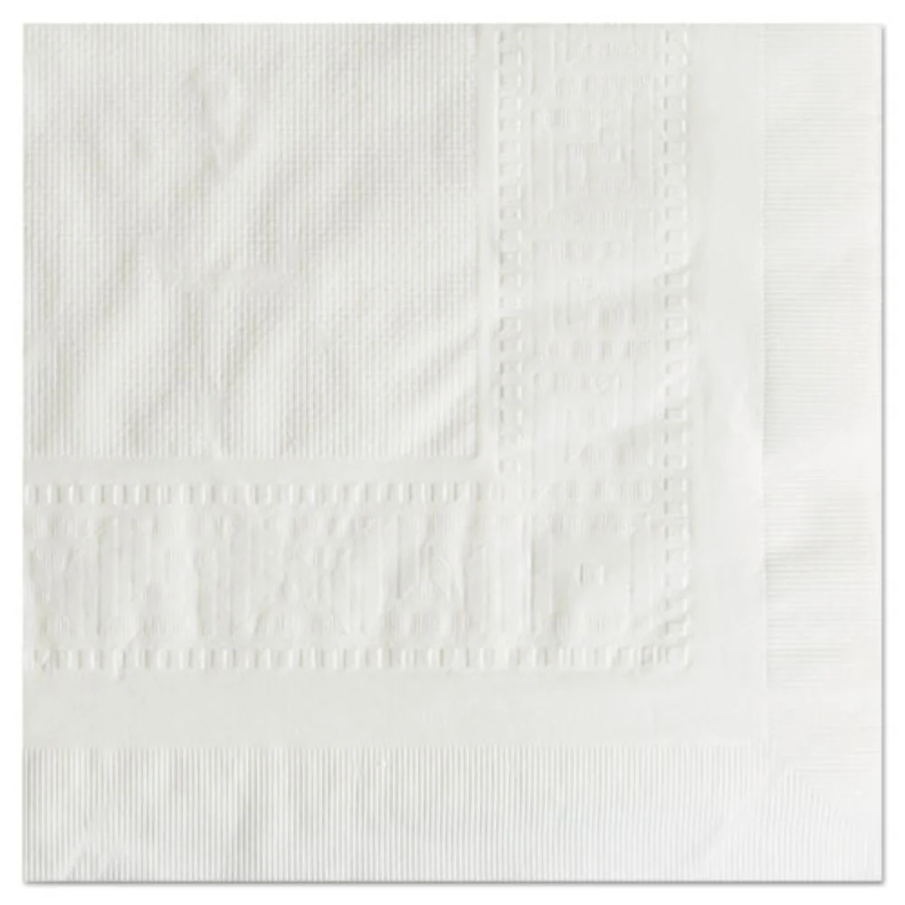 Hoffmaster 210130 Greek Key Embossed 54 in. x 108 in. Paper Tablecloths - White (25/Carton)
