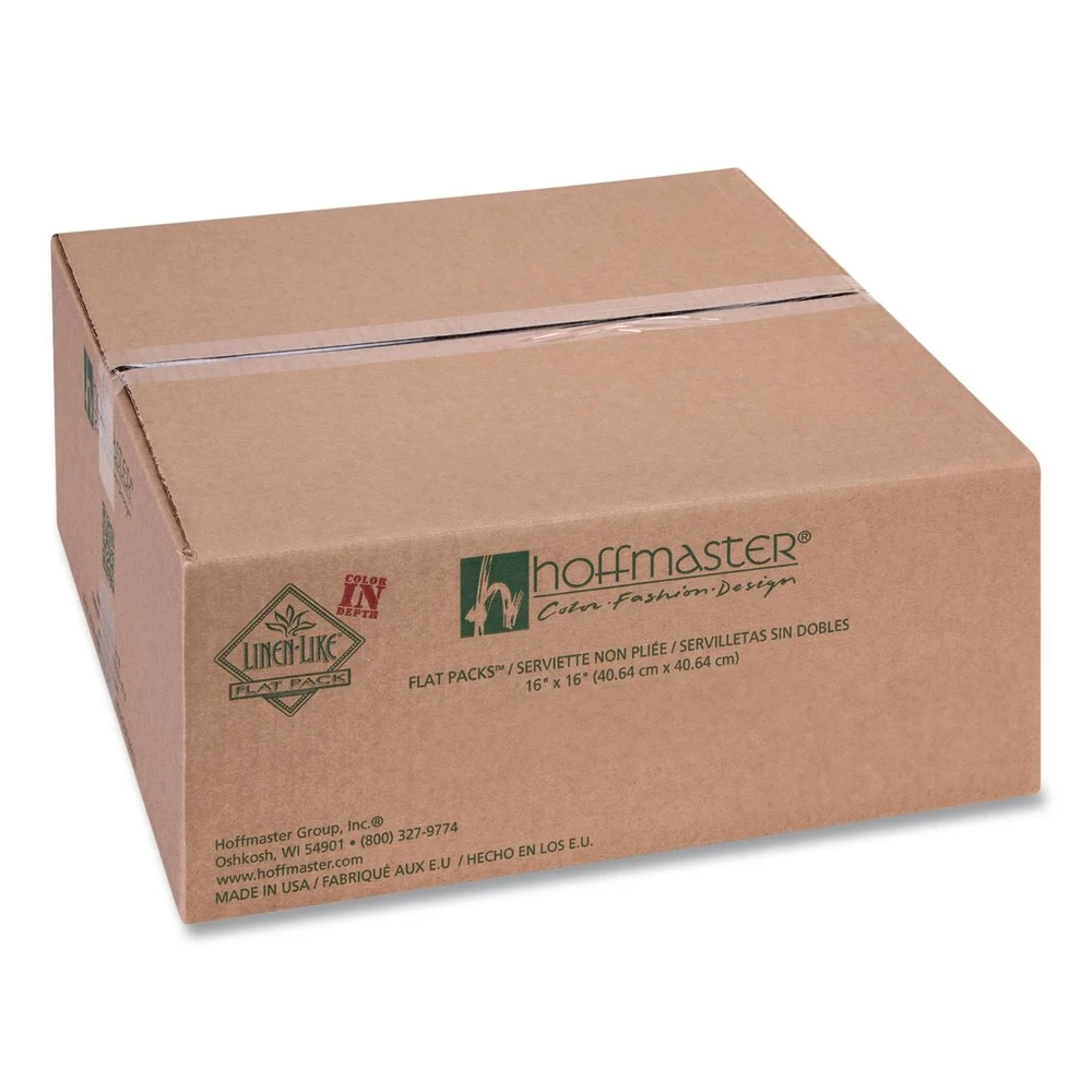 Hoffmaster Airlaid 15.5 in. x 15.5 in. 1 Ply Flat Pack Napkins - White (1000/Carton)