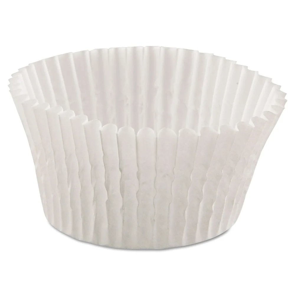 Hoffmaster 610032 4.5 Diameter x 1.25 h Fluted Paper Bake Cups - White (500/Pack, 20 Packs/Carton)