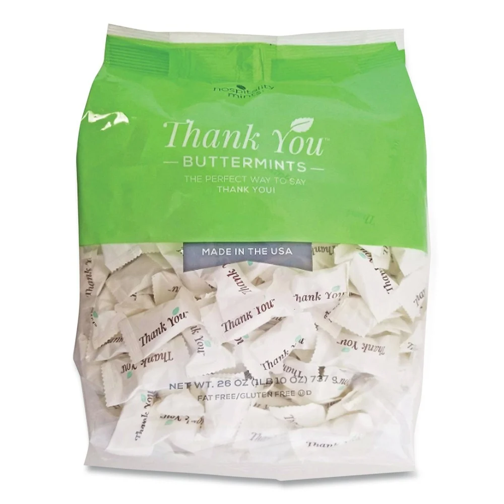 Hospitality Mints Thank You 26 oz. Bag Buttermints Candies