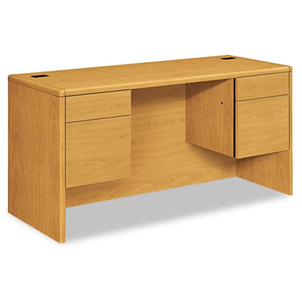 HON 10700 Series 60 in. x 24 in. x 29.5 in. 3/4 Height Pedestals Kneespace Credenza - Harvest