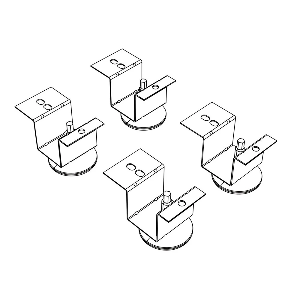 HON 2 in. x 2 in. Glide Rigid Mount Plate Brigade Pedestal Adjustable Glides - Black (4/Carton)