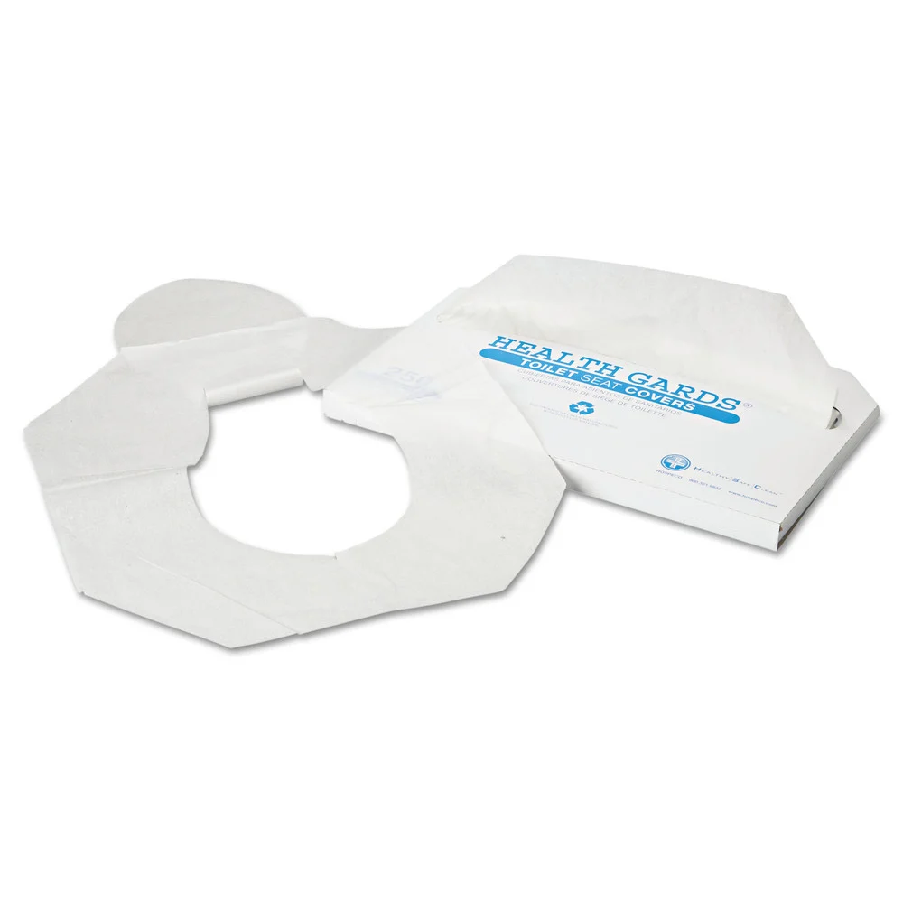 HOSPECO Health Gards 14.25 in. x 16.5 in. Half-Fold Toilet Seat Covers - White (2500/Carton)