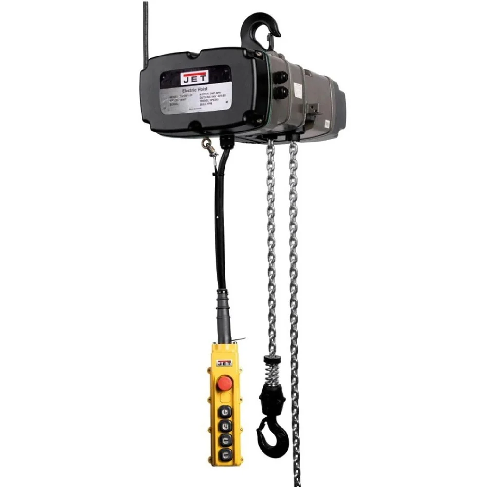 JET TS Series 460V 11 Amp 2 Speed 1 Ton 15 ft. Lift 3-Phase Electric Chain Hoist - JT9-144005